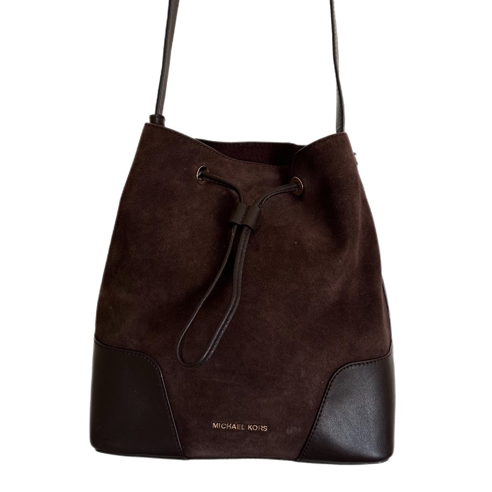 MICHAEL KORS
Cary Medium Suede and Leather Bucket Bag - Coffee